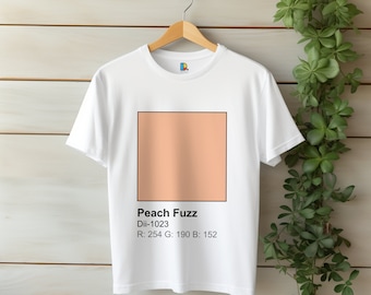 Camiseta con estampado de color Peach Fuzz, estilo diseñador gráfico