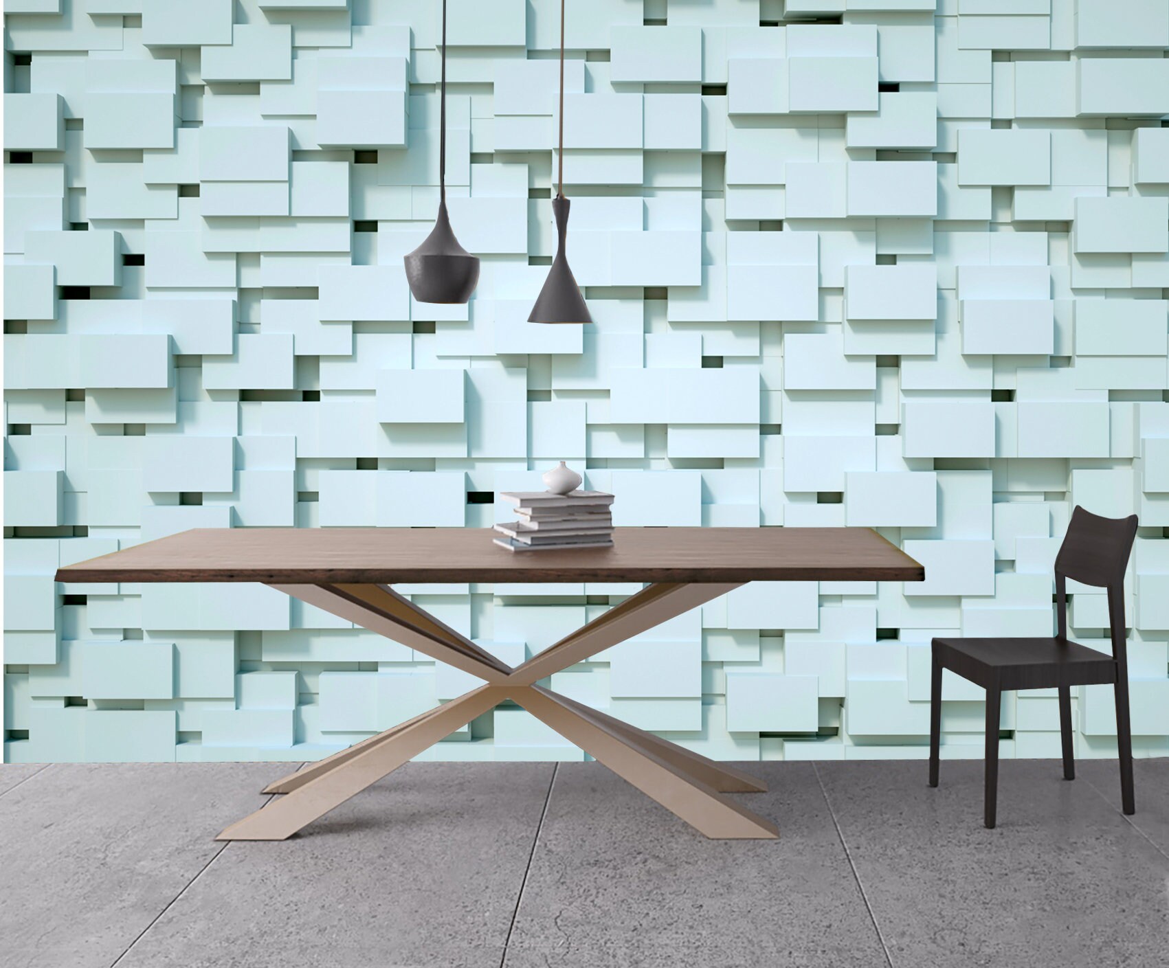 Modern Room Wallpaper Rectangle Wall Print Square Abstract Wall Mural ...