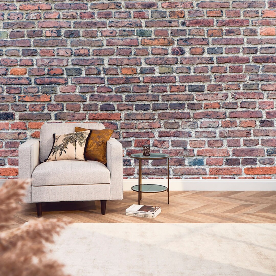Buy Red Brick Industrial Wallpaper Peel & Stick Wall Mural Home ...