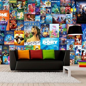 Magic of Cartoons Home Wall Mural Removable Movie Posters Wallpaper Peel and Stick Nursery Mural Kids Room decor Comics wallpaper Baby room