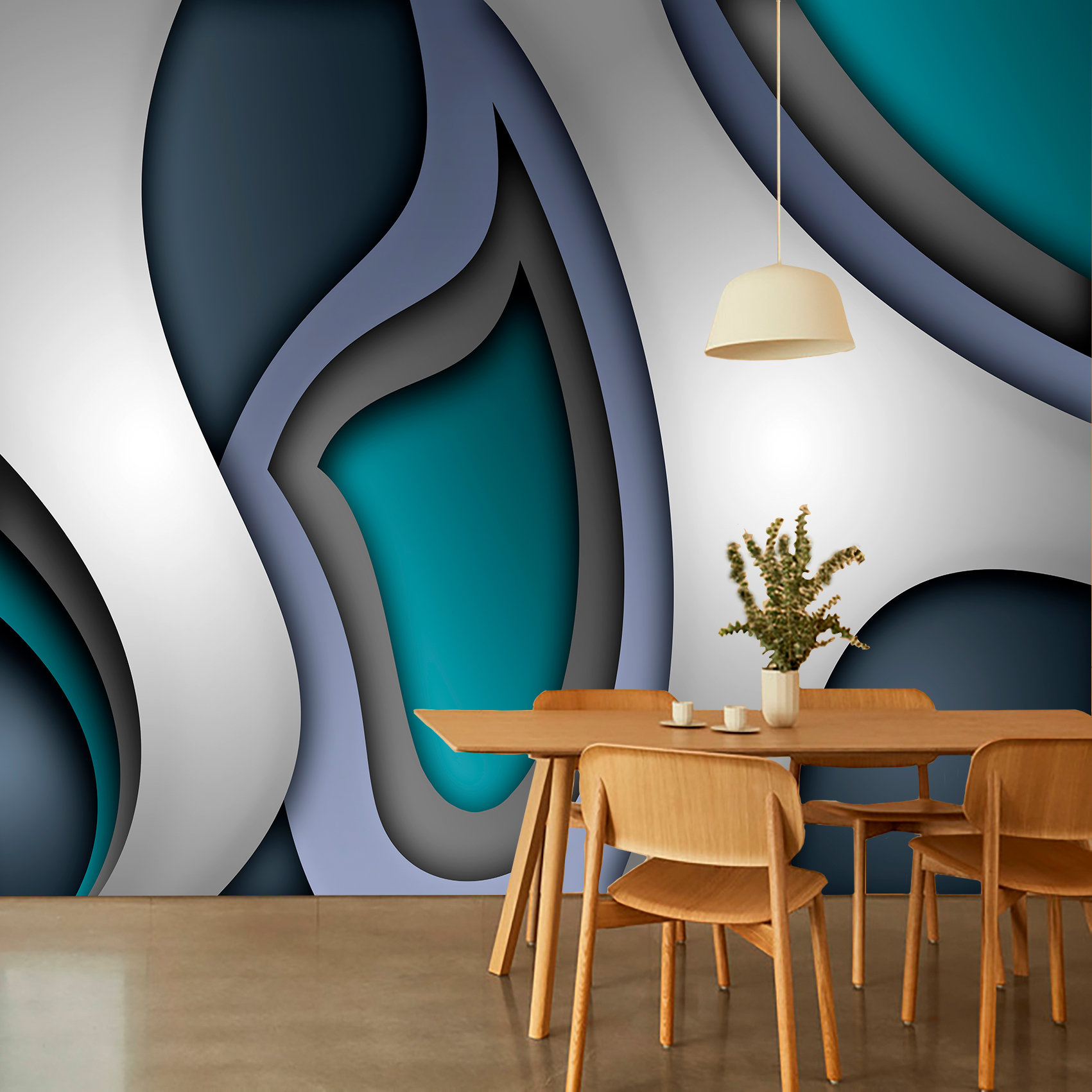 Modern Abstract Wallpaper Geometric Wall Mural 3D Textures Vinyl ...