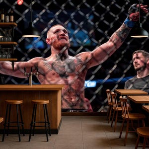 Carta da parati Conor McGregor, decorazione per la cameretta dei bambini, murale motivazionale, sport, arte, caverna dell'uomo, rimovibile, box, palestra, bar sportivo, stampa decalcomania