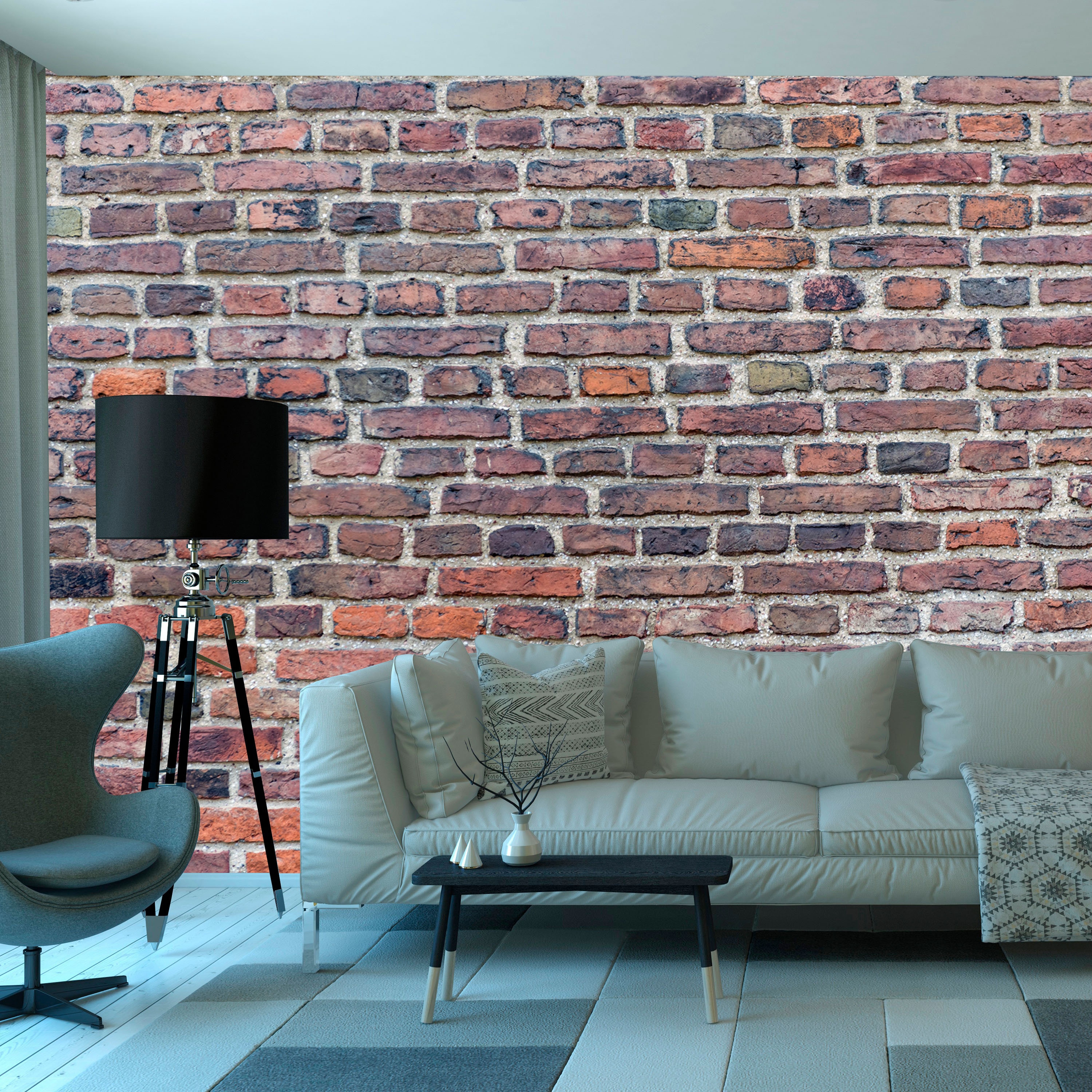 Red Brick Industrial Wallpaper Peel & Stick Wall Mural Home Improvement ...