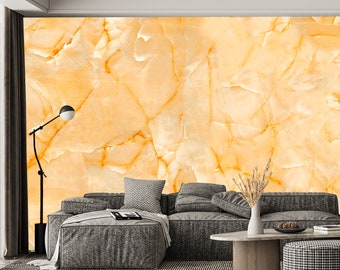 Orange Marmor Stein Wandbild Abstrakte Textur Tapete Schälen & Stick Abnehmbare Schlafzimmer Tapete Vliestapete Wohnzimmer Dekor