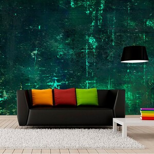 Abstract Green Scratches Wallpaper Removable Concrete Texture Wall Mural Peel & Stick Industrial Wallpaper Stylish Bedroom Decor Living room
