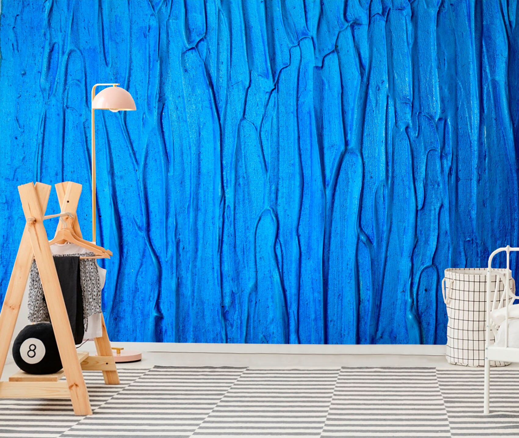 Modern Abstract Wallpaper Blue Peel and Stick Wall Mural Removable 3D ...