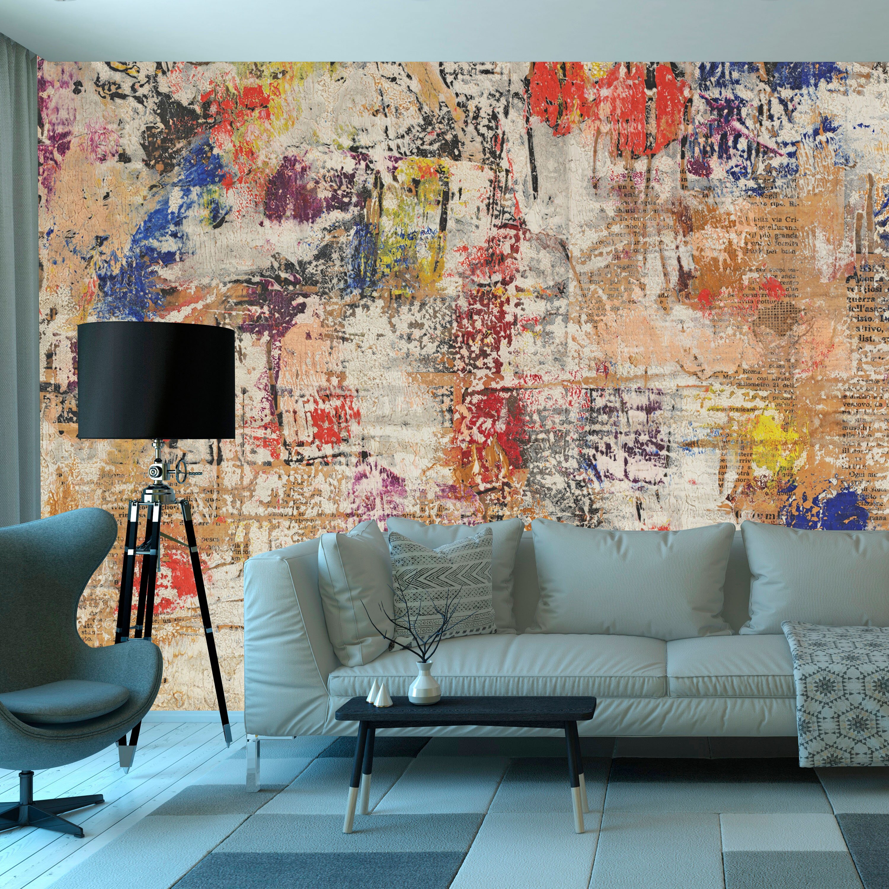 Urban Concrete Wall Mural Street Art Abstract Wallpaper Scratched Stone ...