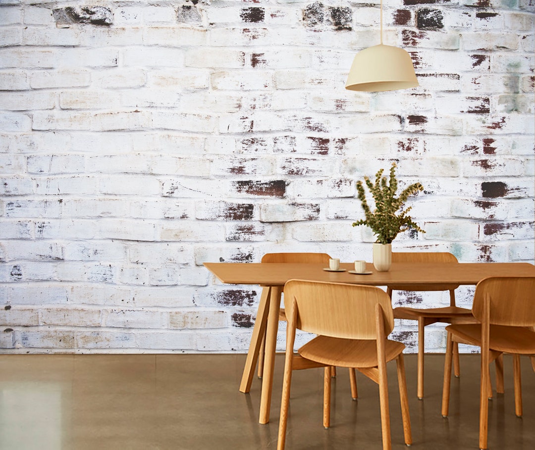 Light Brick Wallpaper Industrial Texture Wall Mural 3D Wall Art ...