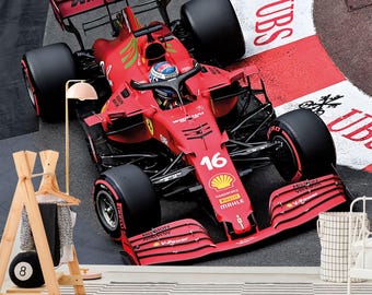 Racing muur muurschildering sportwagen behang speelkamer decor zelfklevende supercar speelkamer verwisselbare behang voor game room of man Cave decor