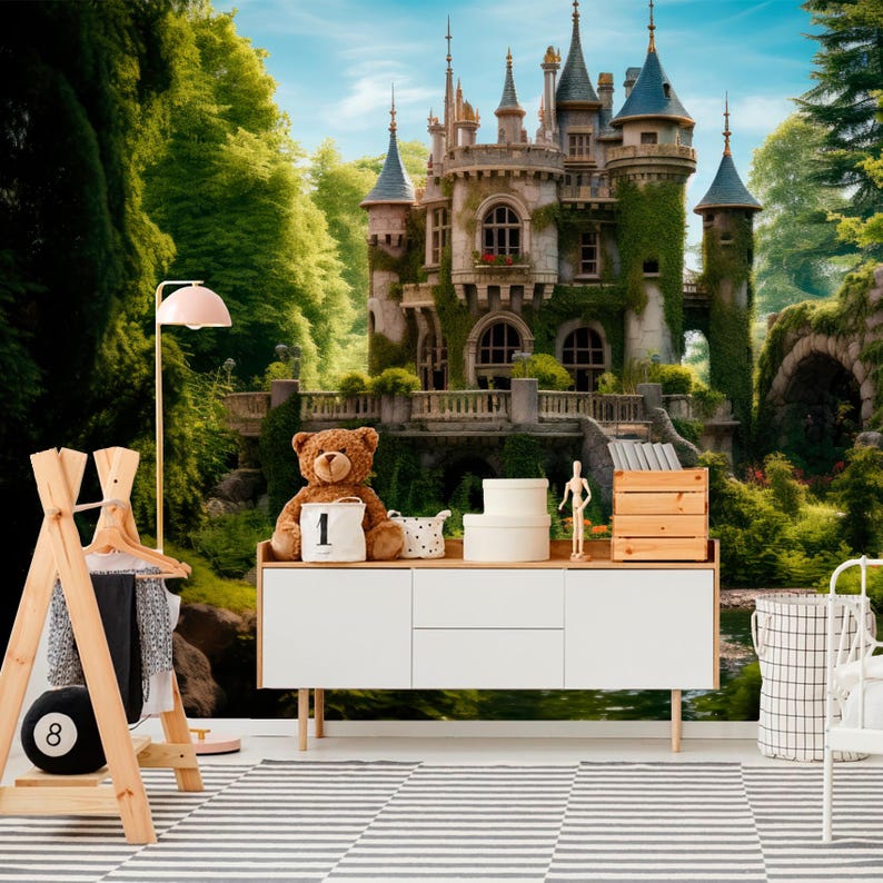 Magic Castle in Forest Wallpaper Removable Ancient Architecture Wall ...