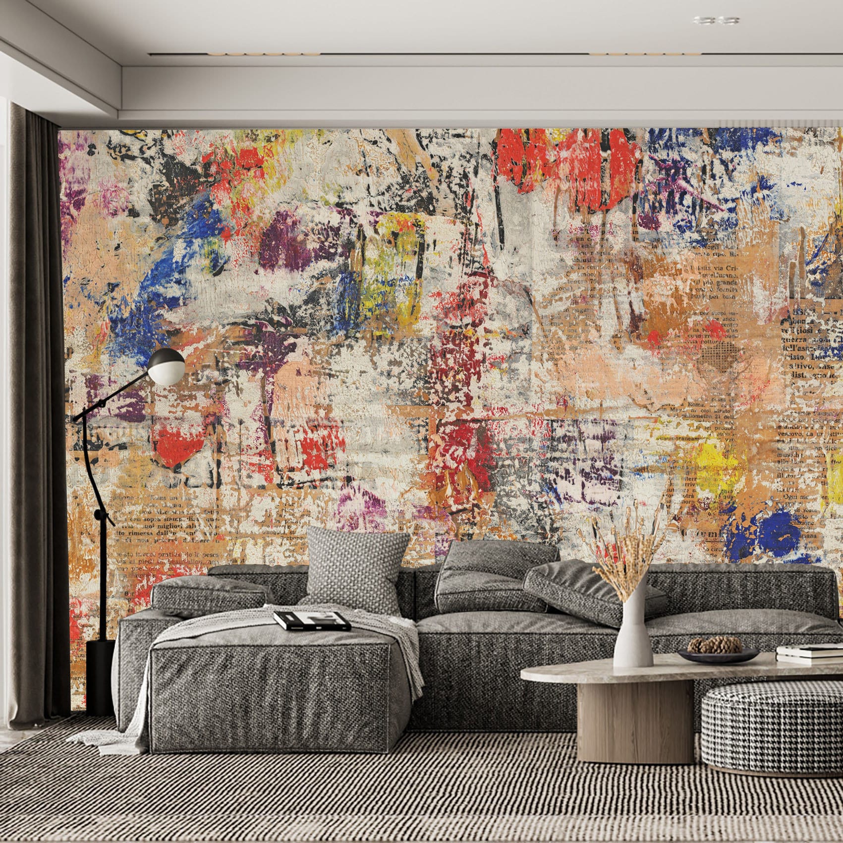 Urban Concrete Wall Mural Street Art Abstract Wallpaper Scratched Stone ...