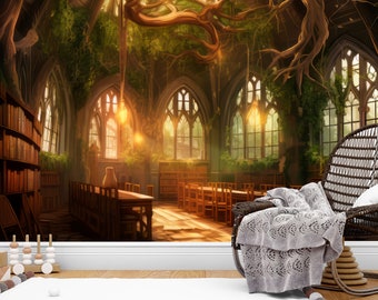 Wallpaper Kids Fantasy Wizard Castle Room Wall Mural Nursery Decal Playroom Fairytale Décor Removable Self adhesive Print for Game room