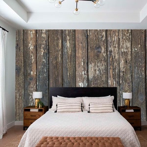 Old wood boards Wallpaper Shiplap Wall Mural Self Adhesive Wallpaper Wood Texture Modern Mural Removable Peel & Stick Vintage wood art Wall