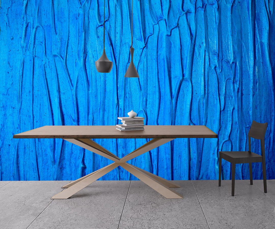 Modern Abstract Wallpaper Blue Peel and Stick Wall Mural Removable 3D ...