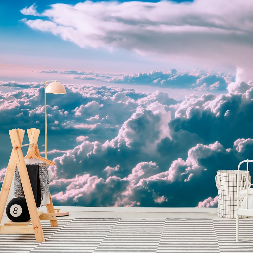 Clouds Wallpaper Peel and Stick Sky Wall Mural Abstract Art Traditional ...