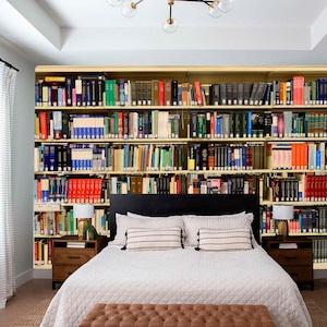 Library Bookshelf Wallpaper Removable Mural Peel and Stick Books Wall Mural Cozy Reading Room decor Temporary Wallpaper Bedroom Office Decor