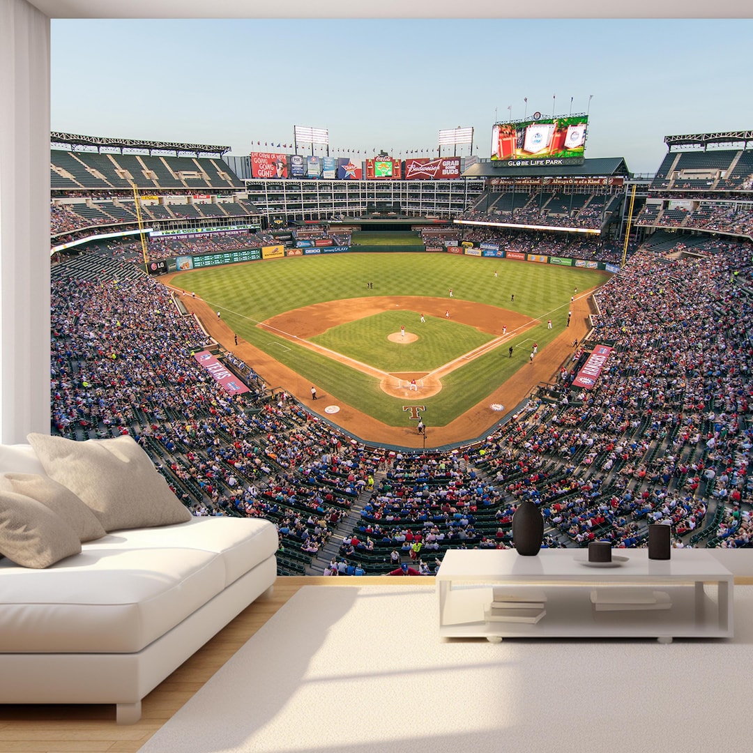 Gym Peel and Stick Baseball Stadium Wall Mural for Sports Bar Feature ...