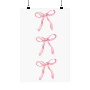 Pink Bow Poster Girly Wall Art Prints Coquette Decor (unframed) Wall ...