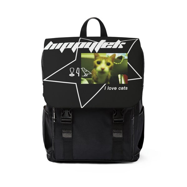 Hippytek Cat Backpack Black Unisex Official Rucksack