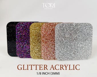 Glitter Cast Acrylic Sheet | 3mm acrylic | Sparkle Acrylic Sheet | Laser Cutting | Premium Acrylic | Double Masked | Colored Acrylic