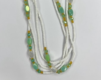 Special Waist Beads up to 60 inches long Handcrafted - One Size Fits Most, tie on, 1 ct, African Waist Beads, Waistbeads for Plus Size