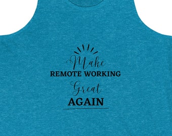 Camiseta divertida sin mangas para teletrabajo: camiseta sin mangas con humor para teletrabajar