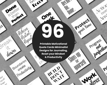 Inspirational Quote Cards: Minimalist Affirmations for Journaling (PDF Download)