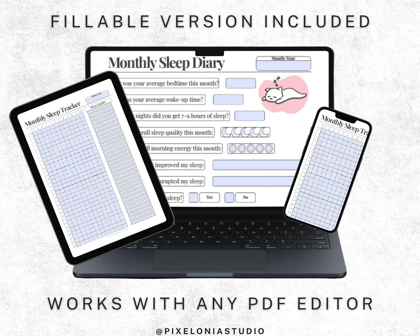 Monthly Sleep Tracker Printable | Sleep Log & Dream Journal | Sleep ...