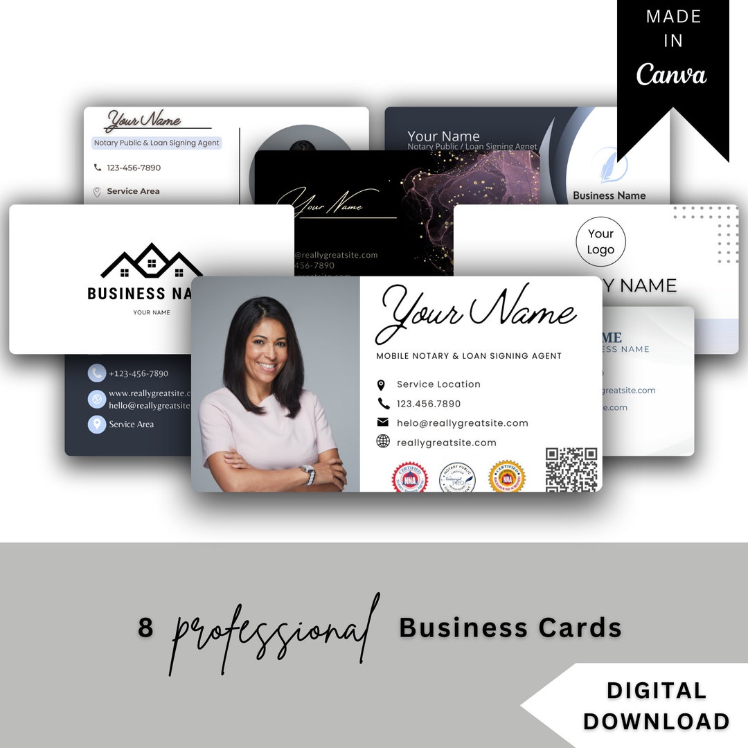 Notary Business Card Template Notary Digital Card Loan Signing