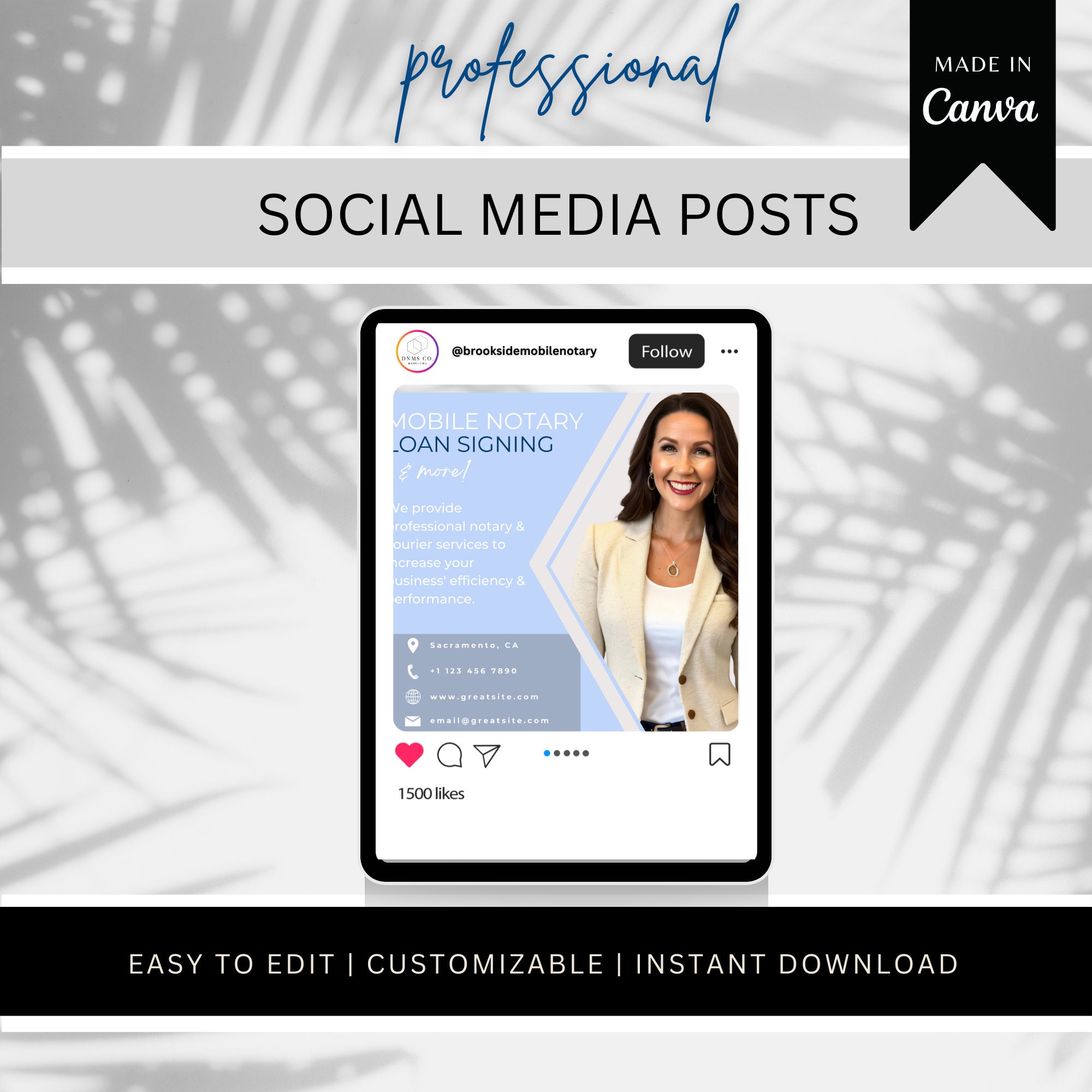 Signing In Posts 10 Blue Notary Social Media Posts | Notary Insta Posts | Signing Agent ...