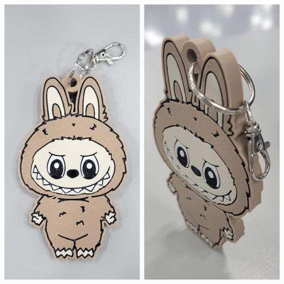 キーホルダー・キーリング Labubu The Monsters Tasty Macarons Series Keyring Grey Pop Mart x THE MONSTERS: Exciting Macaron Series Plush