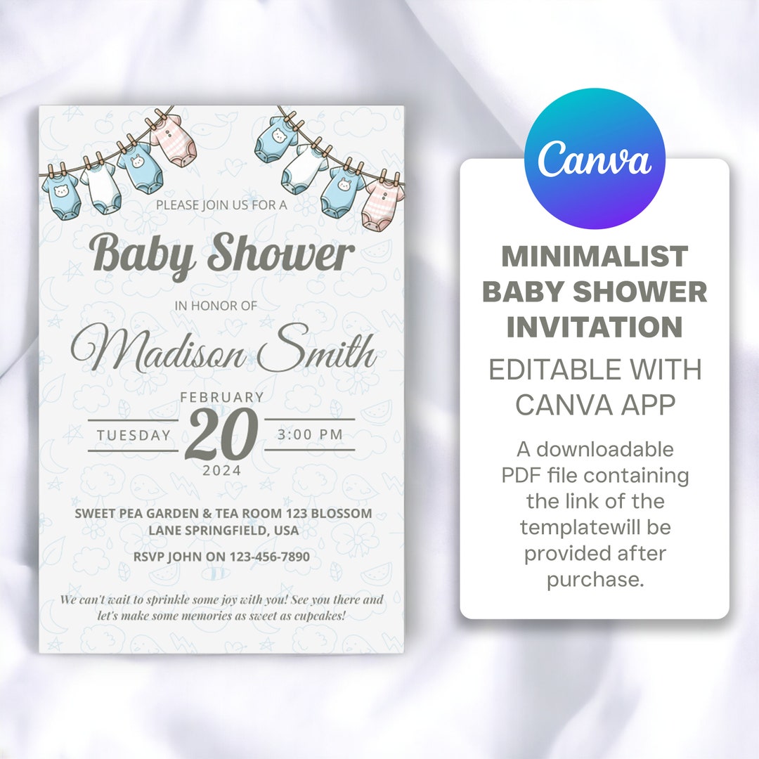 Printable Pink Baby Shower Pink Invitation - Etsy