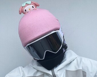 Cute my melody Pink Ski Helmet Cover | Uni size kids Adults | Helmet cover