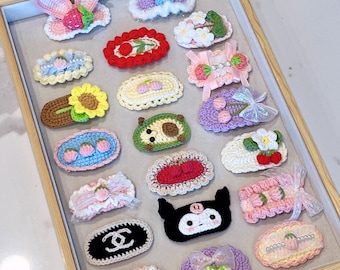 Handmade Crochet Hair | Hair Accessories Clips | Gift holiday birthday Girl Kids gifts idea