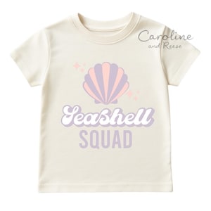 Girls Summer Shirt | Seashell Squad Kids Shirt  | Beach Shirt | Toddler Shirt | Seashells
