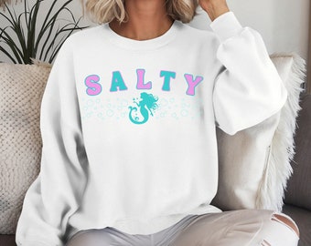 Salty Sweatshirt Mermaidcore Beachy Sweatshirt Ocean Inspired Style Beachy Shirt Beachy Shirts Coconut Girl Mermaidcore clothing