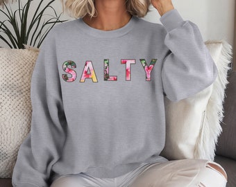 Salty Sweatshirt Beachy Sweatshirt Ocean Inspired Style Beachy Shirt Beachy Shirts Coconut Girl Hibiscus Shirt Ocean Sweatshirt