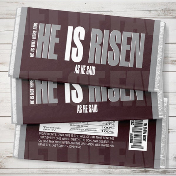 Easter He is Risen Candy Wrappers Easter Party Favors - Etsy Canada