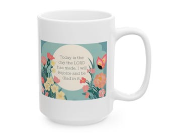 Floral Ceramic Coffee Mug: Inspirational Gift (11oz & 15oz)