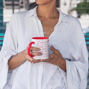 Love Birds Accent Coffee Mug, Cute Loving Mug, Romantic Tea Cup, Bird Lover Gift, Valentine&#39;s Day Mug, Anniversary Gift, Wedding gift