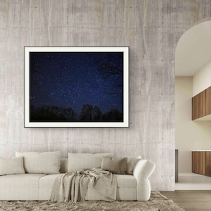 Himmlischer Himmel Wald Poster Druck | Nachthimmel Wandkunst | Nachtwald Kunst | Sterne Wandkunst | Wohnkultur | Art Poster | Astronomie Drucke
