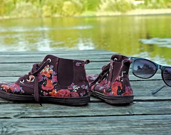 Estampado floral vintage de Converse: Arte retro de zapatillas (descarga digital)