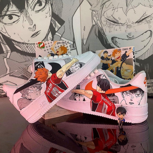 Sneakers Custom personalizado Air Force 1 Pintado a mano Haikyuu Hinata Shoyo Kageyama Tobio Anime Manga Shoes