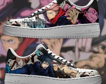 Sneakers Custom Personalized Air Force 1 Hand Painted Jujutsu Kaisen Full Anime Manga Custom Anime Shoes JJK