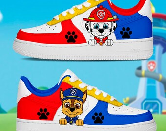 Aangepaste sneakers Air Force 1 Kids handgeschilderde Paw Patrol Chase Marshall