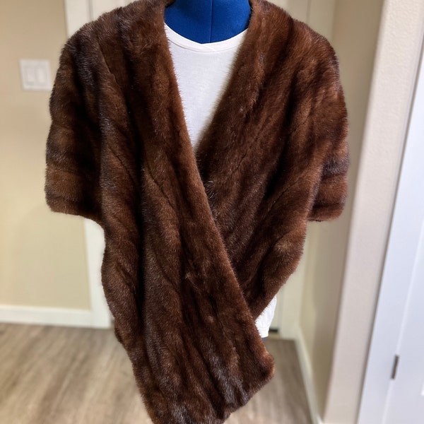 Vintage brown mink stole