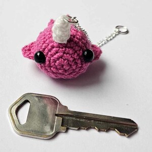 Pink Narwhal Keychain