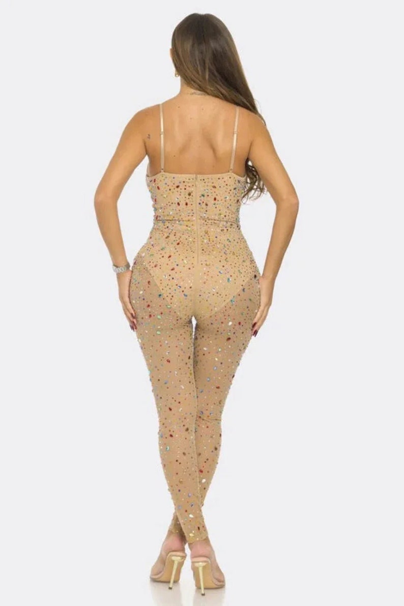 Hot Rhinestone Slim One-piece Nightclub Uniforms Suits main image 1