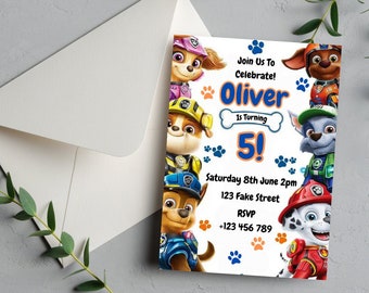 Paw Patrol Birthday Invitation,Instant Digital Download Template, Editable Printable Birthday Party Invite, Paw Patrol Birthday Invite