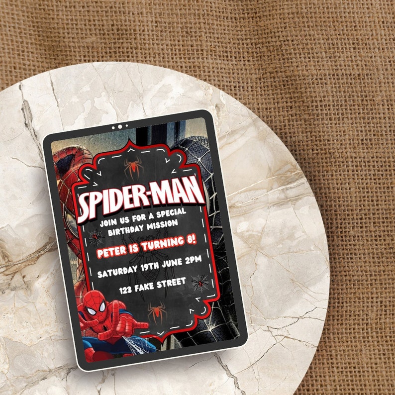 Spiderman Birthday Invitation Template Instant Download Printable ...